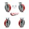 Service Caster 8 Inch Red Poly on Cast Iron Caster Set with Ball Bearings 2 Swivel Lock 2 Rigid SCC-30CS820-PUB-RS-BSL-2-R-2 - alternate 6